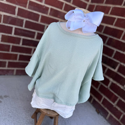 Ruffle Sleeves Loose-Fit Crop Top