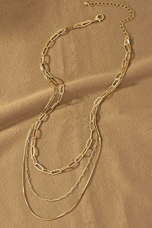 Mixed Chain Layered Necklace