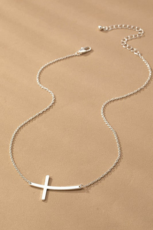 Sideways Cross Necklace