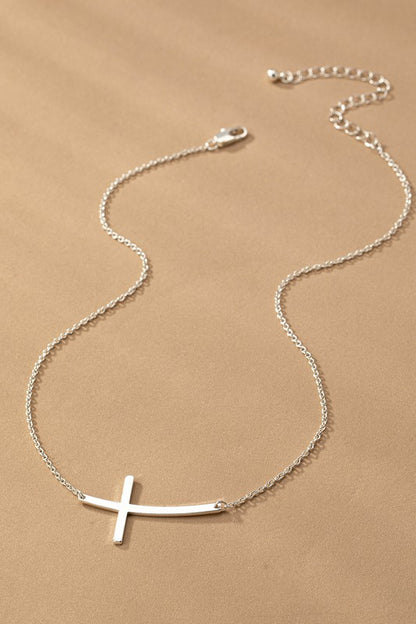 Sideways Cross Necklace