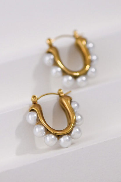 Pearls On Pearls Hoops