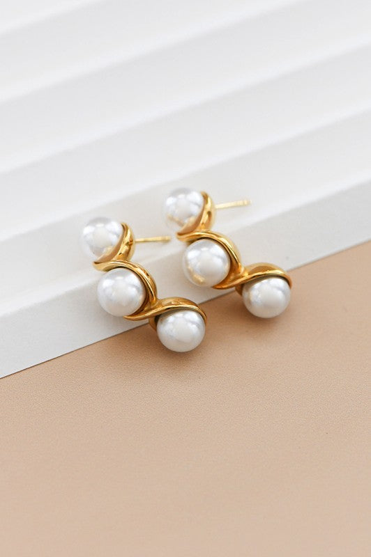 Pearl Twist Drop Earring