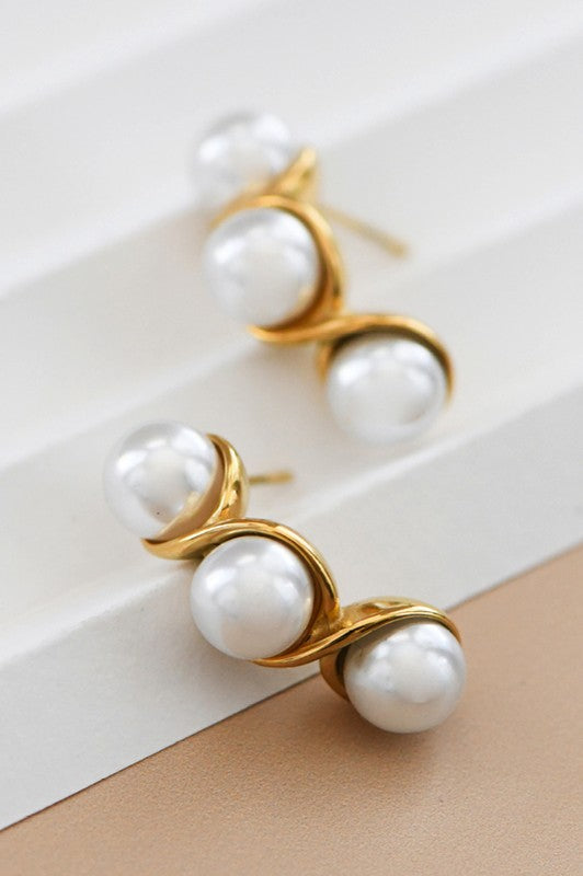 Pearl Twist Drop Earring