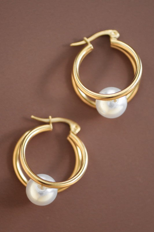 Pearl Hoop Earrings