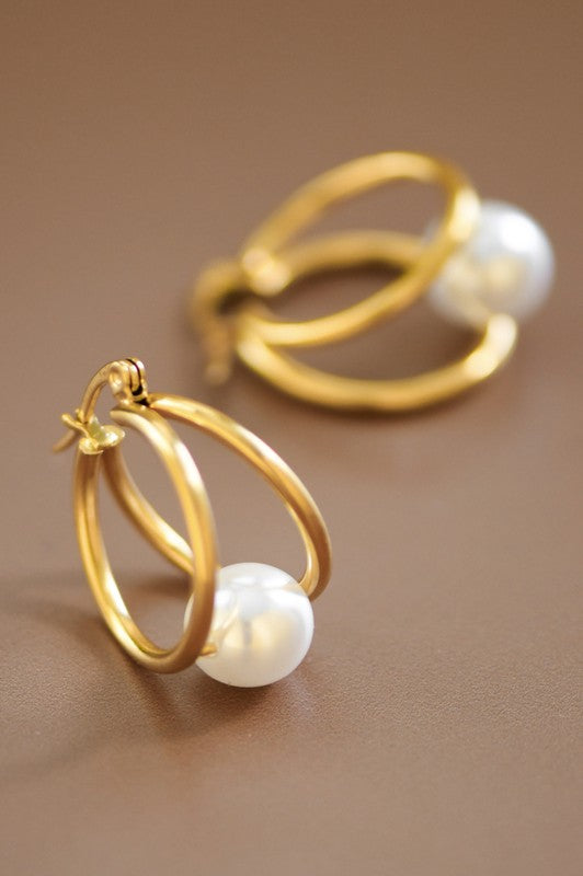 Pearl Hoop Earrings