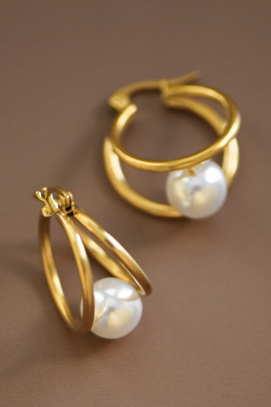 Pearl Hoop Earrings