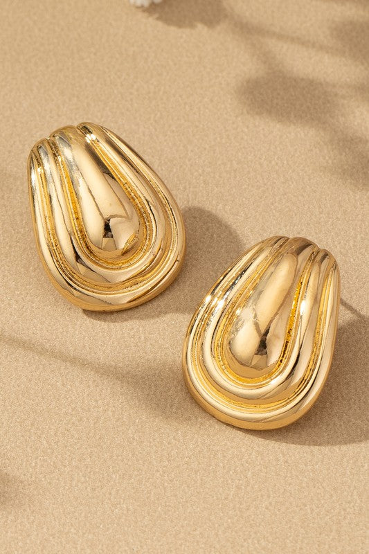 Grooved Drop Earring