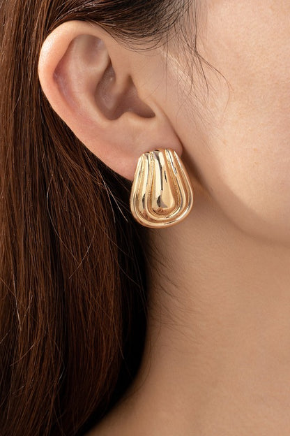 Grooved Drop Earring