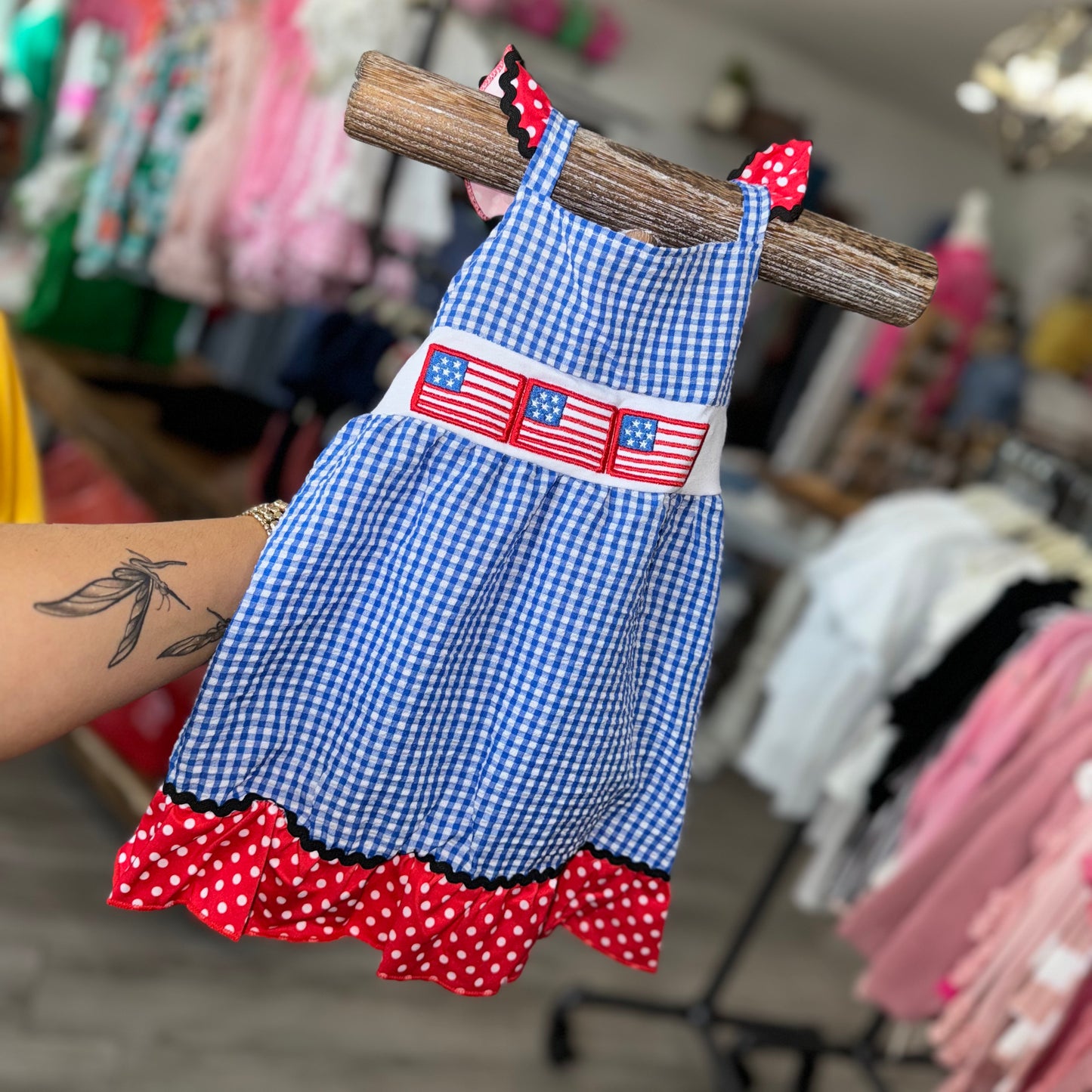 4th of July Embroidered Dress