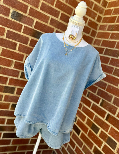 Washed Denim Loose Fit Set