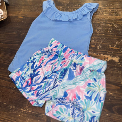 Blue Watercolor Ruffle Set