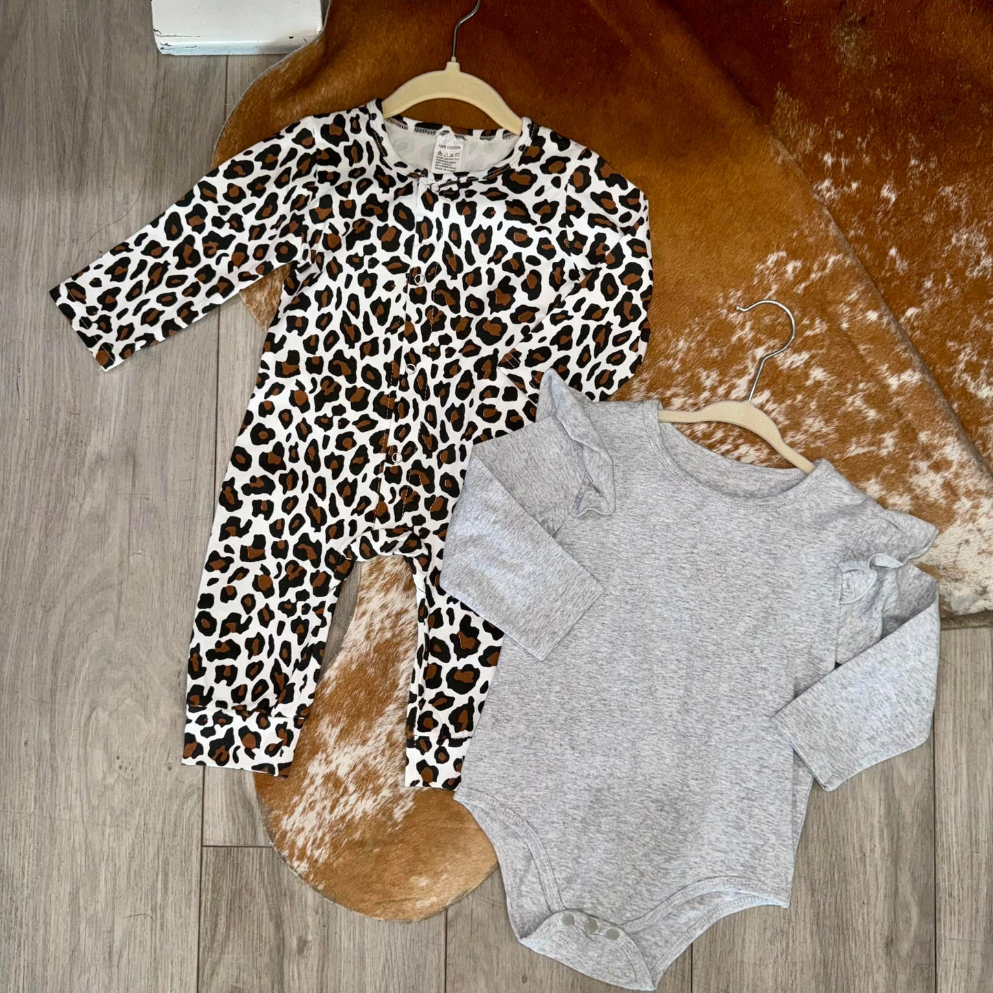 Infant Button Up Leopard Onesie