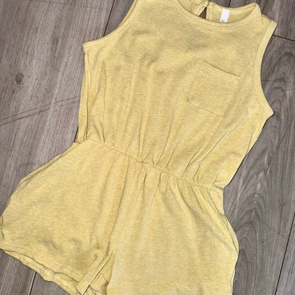 Back Button Sleeveless Romper