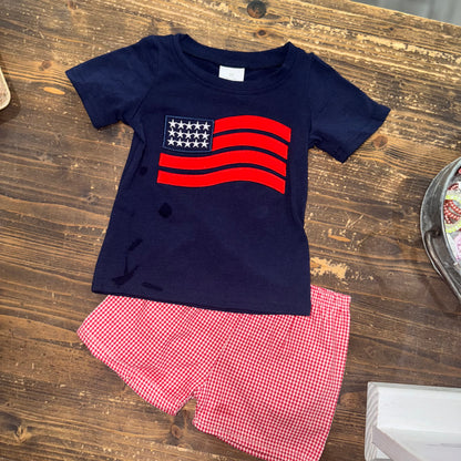 Navy Flag Striped Outfit