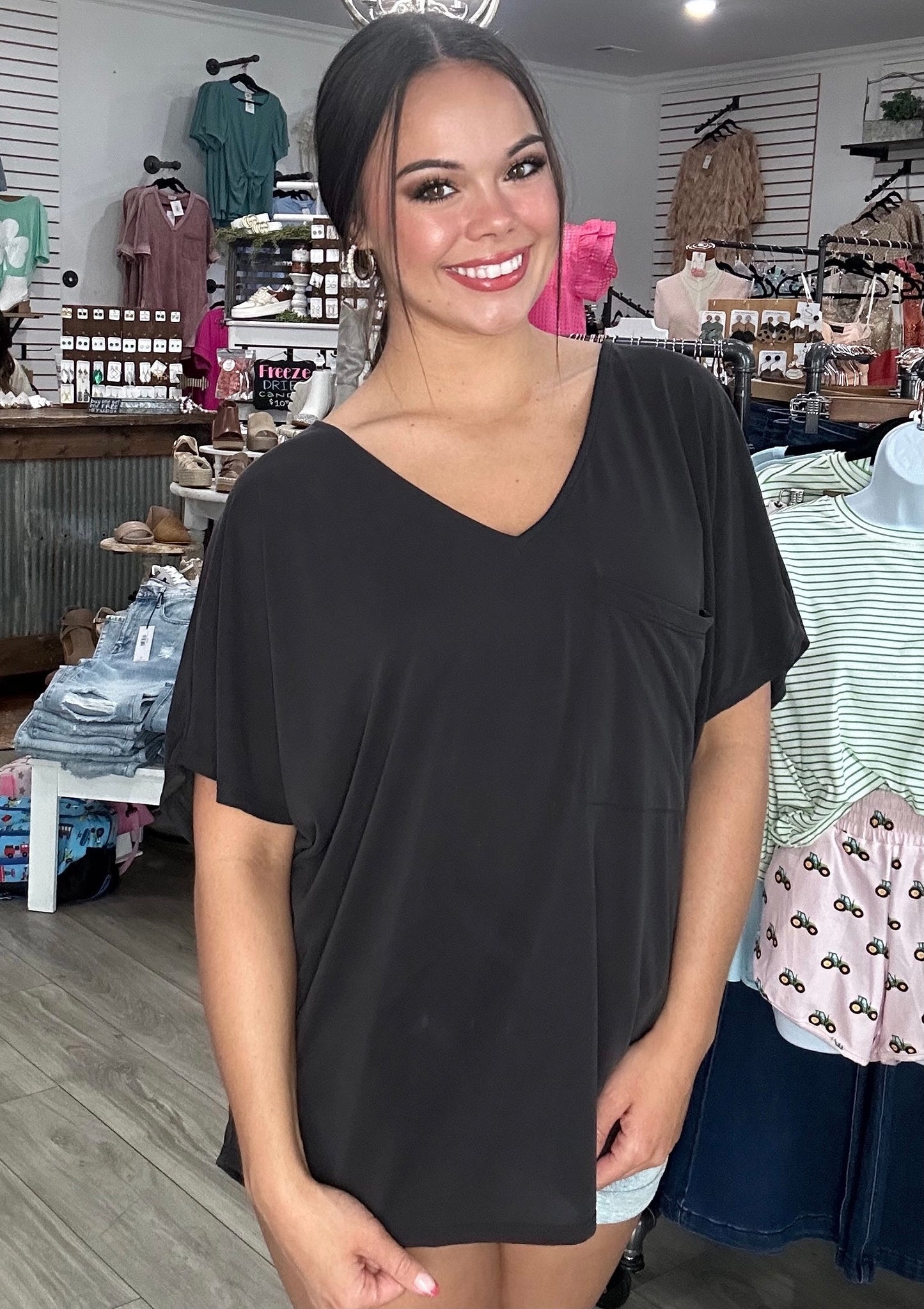 QUPRO FABRIC DOLMAN SLEEVE TOP