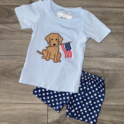 Dog 4th of July Boys Short Set