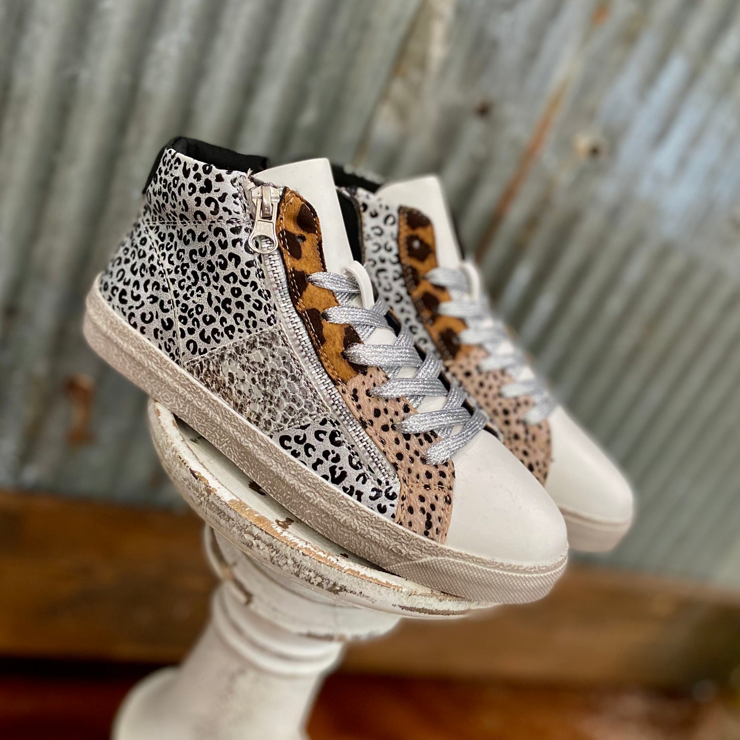 Mia High Top Animal Print Zipper