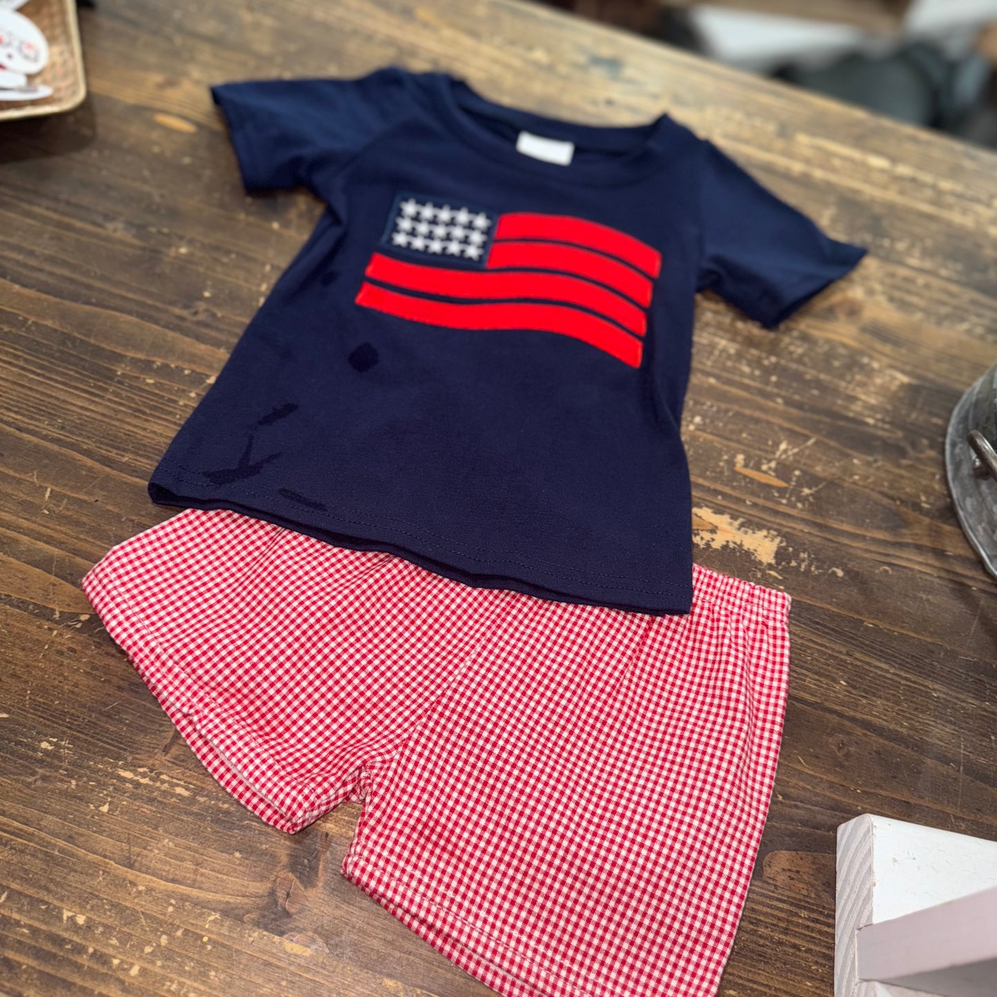 Navy Flag Striped Outfit