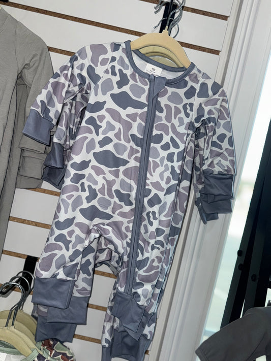 Grey Camo Romper