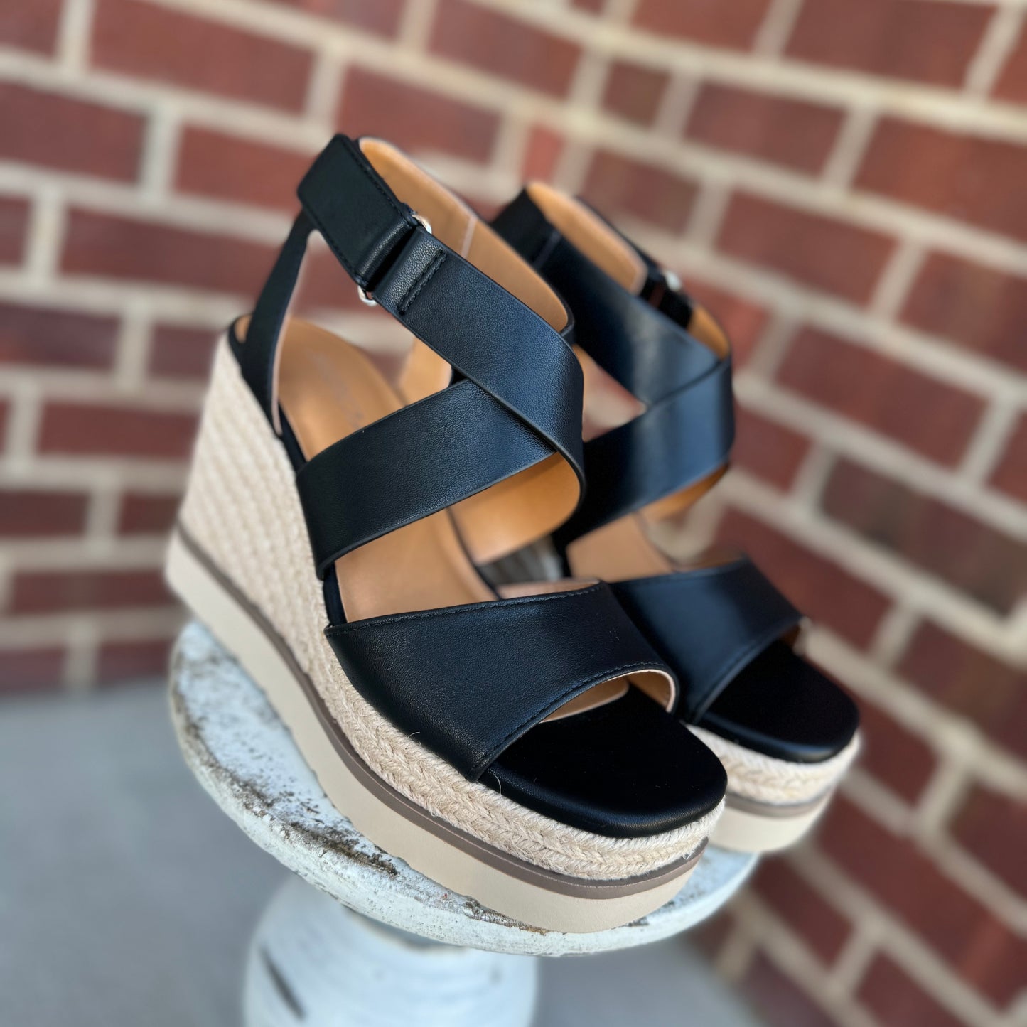 Churro Wide Strap Wedges