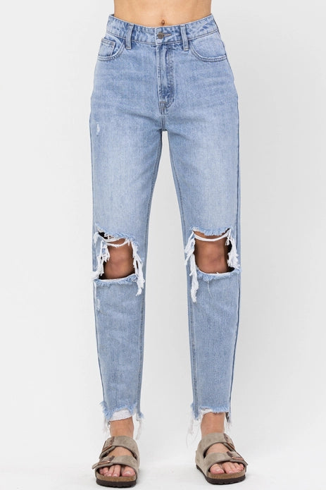 High Rise Knee Blowout Boyfriend Jelly Jean