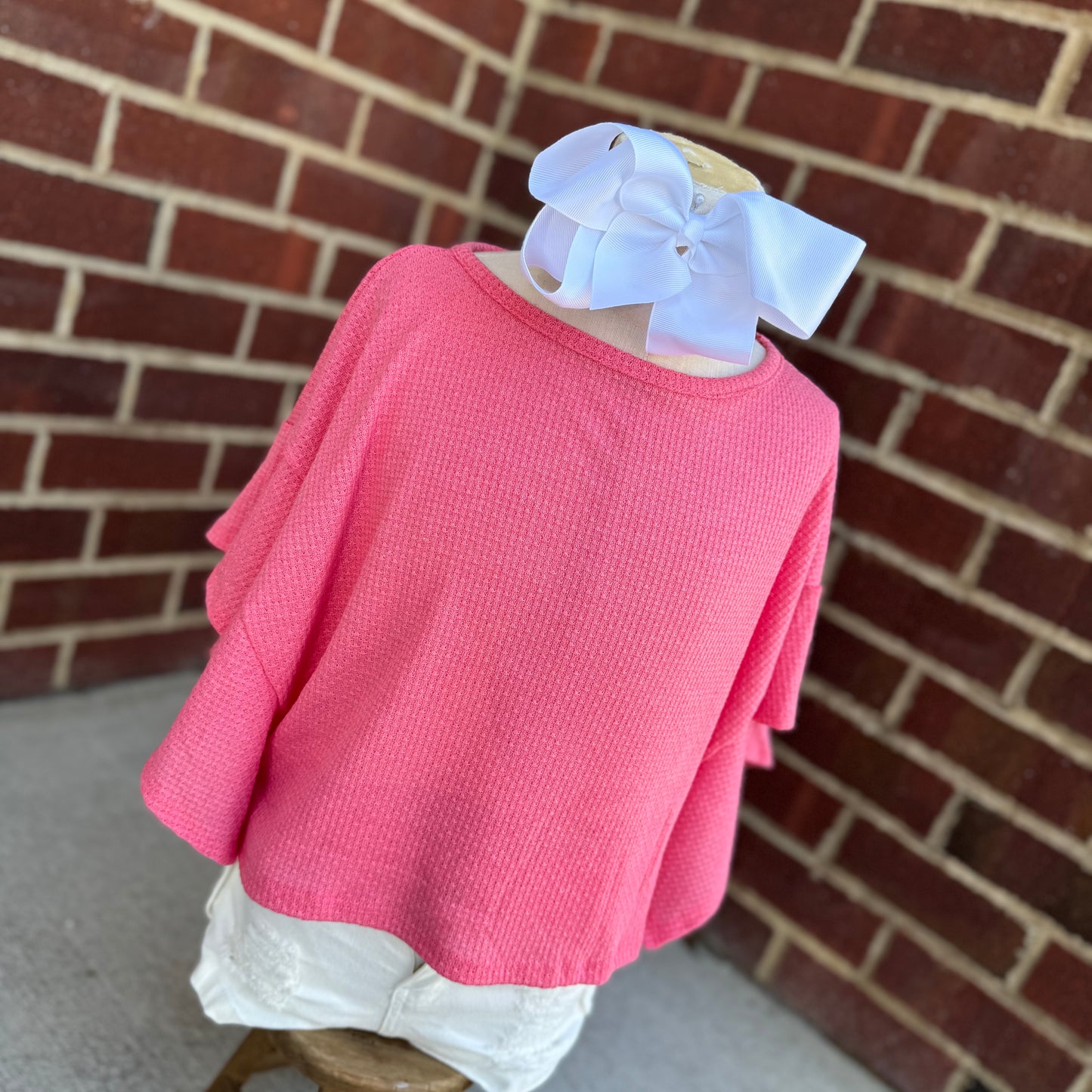 Ruffle Sleeves Loose-Fit Crop Top