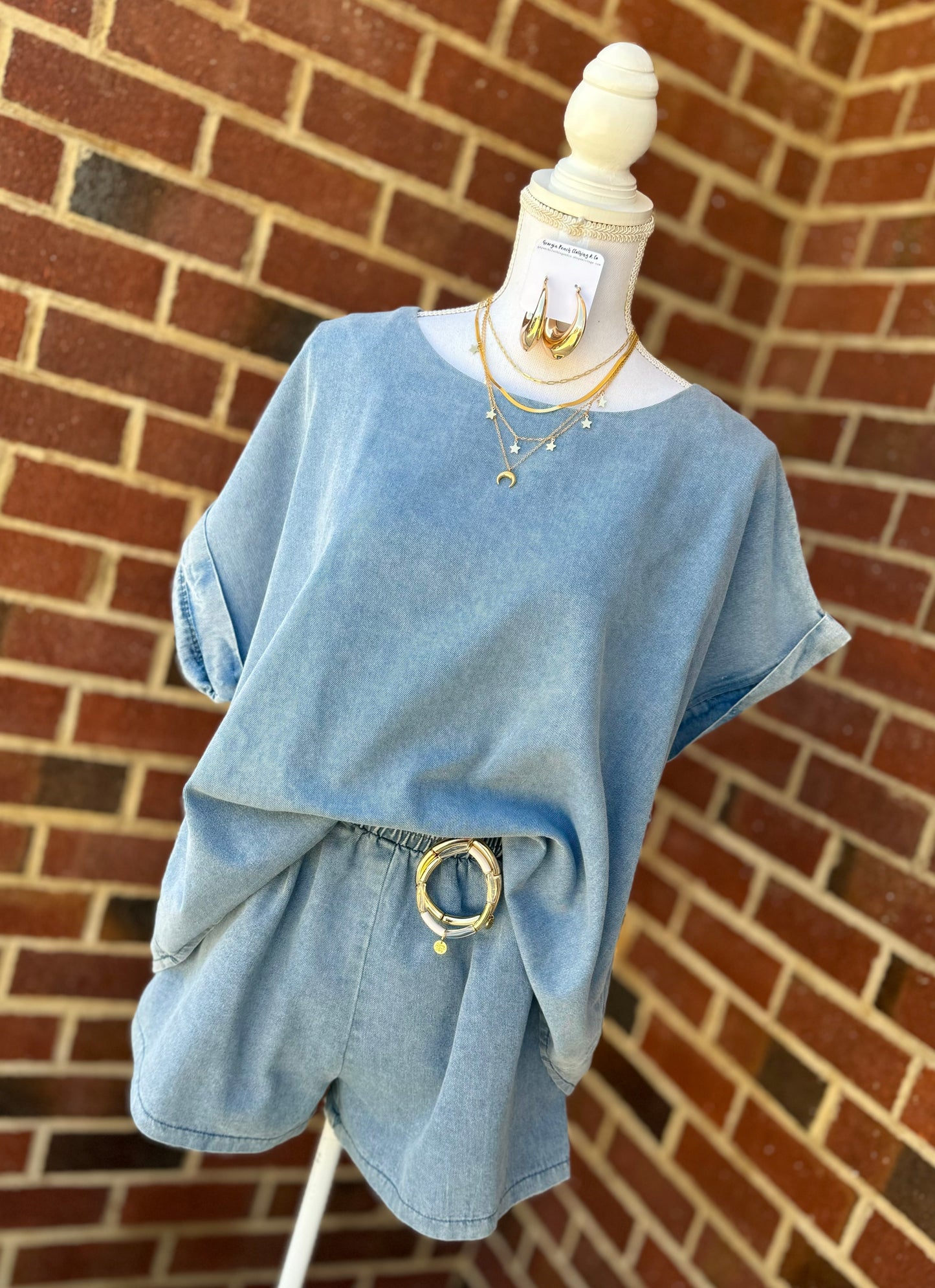 Washed Denim Loose Fit Set