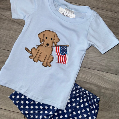 Dog 4th of July Boys Short Set