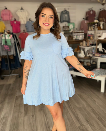 Frill Sleeve TShirt Dress