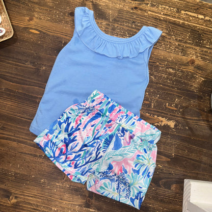 Blue Watercolor Ruffle Set