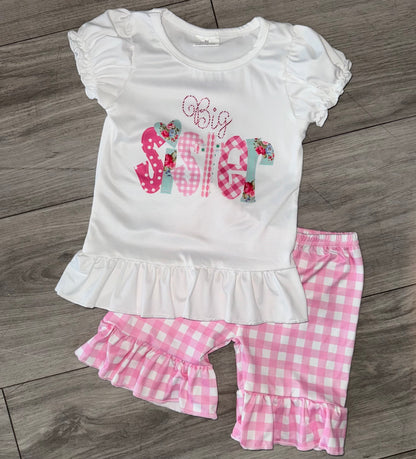 Big Sister Plaid Short Set