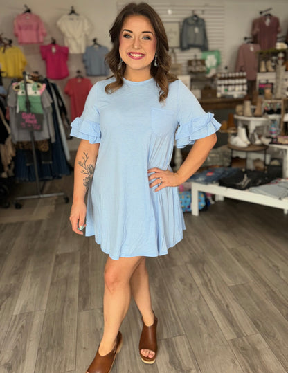 Frill Sleeve TShirt Dress