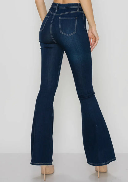 The Open Dark Bell Bottom Jeans