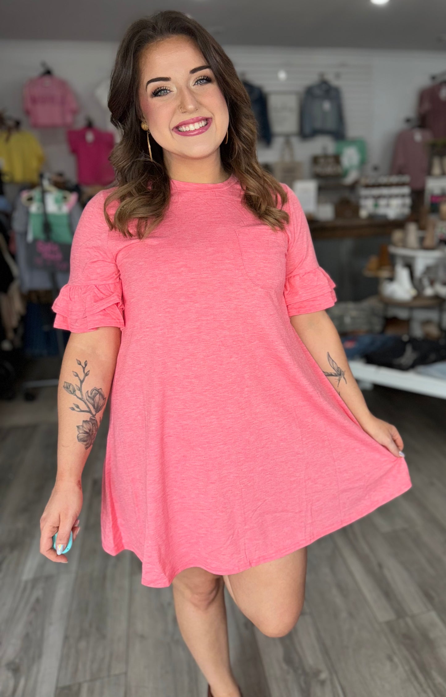 Frill Sleeve TShirt Dress