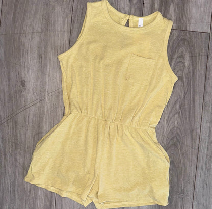 Back Button Sleeveless Romper