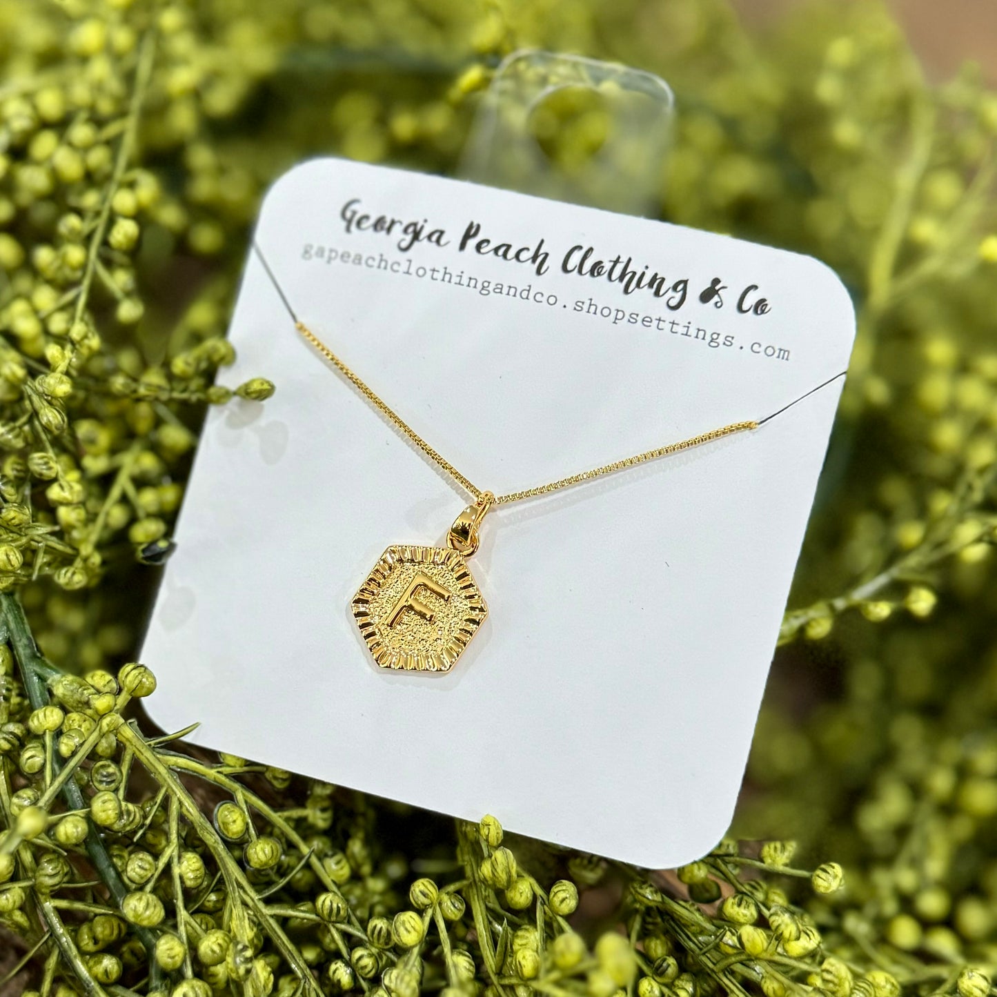 Hexagon Initial Necklace