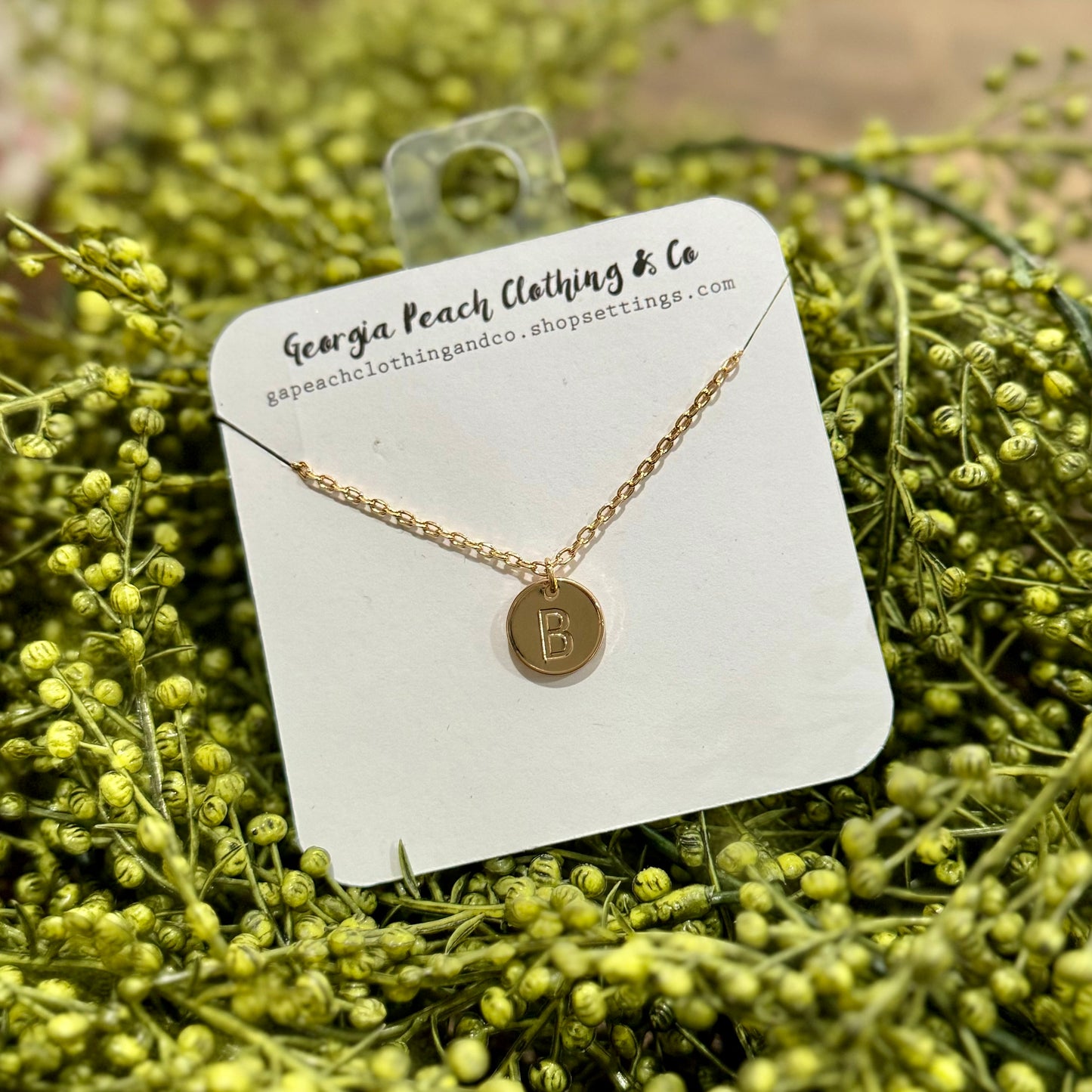 Brass Coin Initial Pendant Necklace