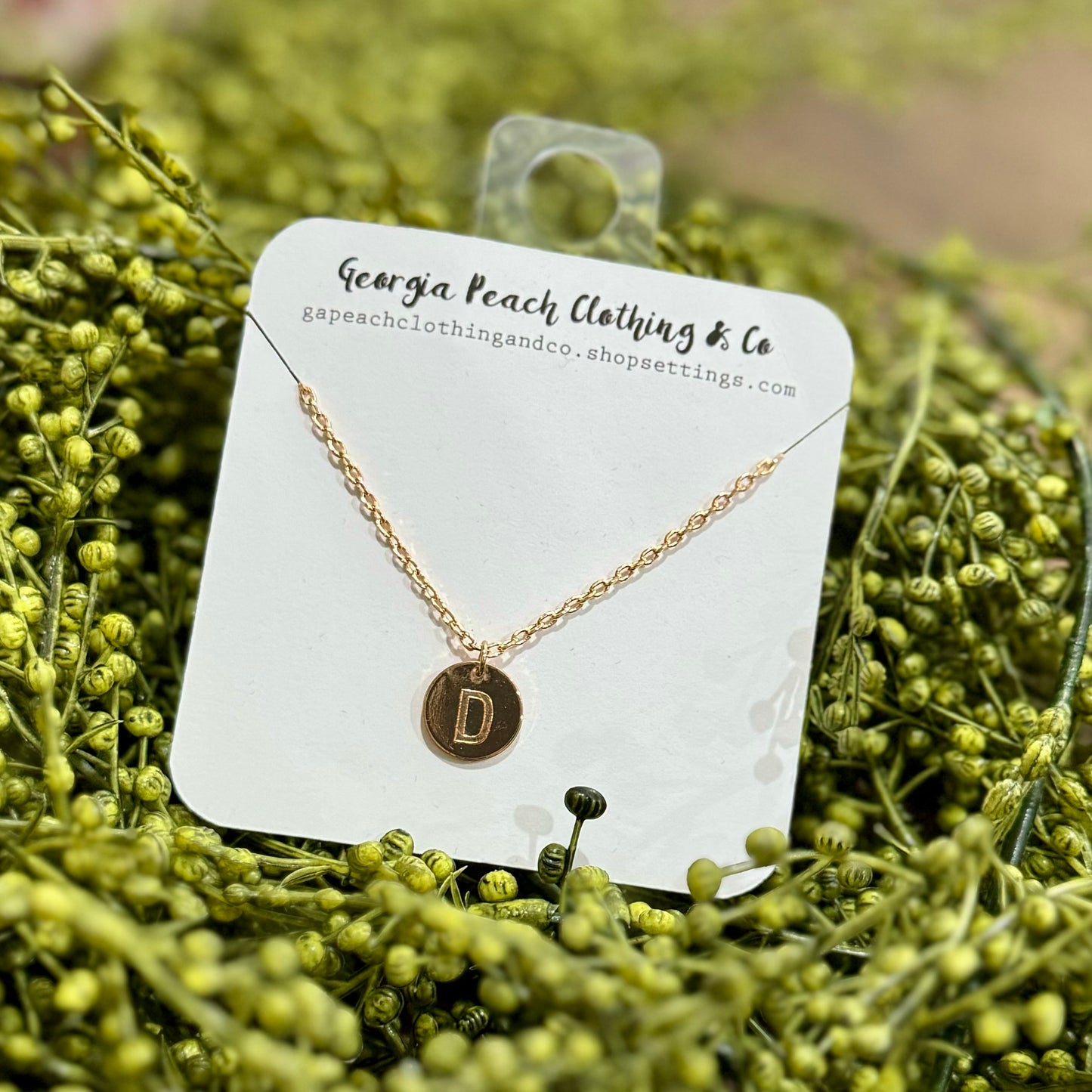 Brass Coin Initial Pendant Necklace