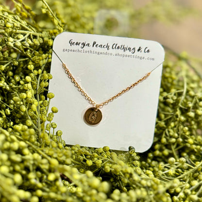 Brass Coin Initial Pendant Necklace