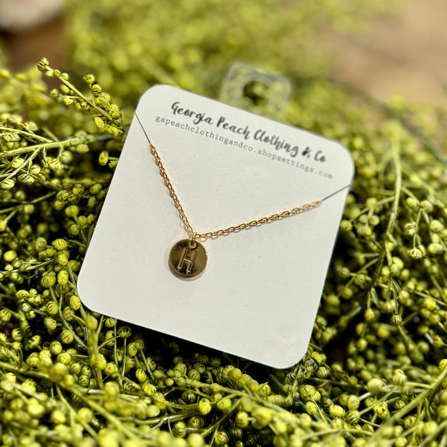 Brass Coin Initial Pendant Necklace