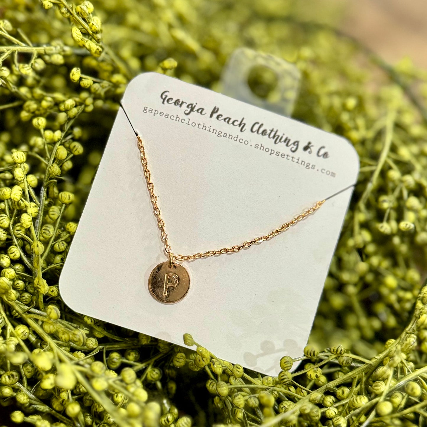 Brass Coin Initial Pendant Necklace