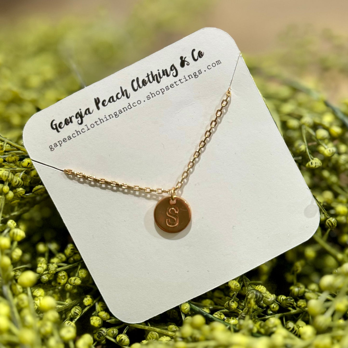 Brass Coin Initial Pendant Necklace