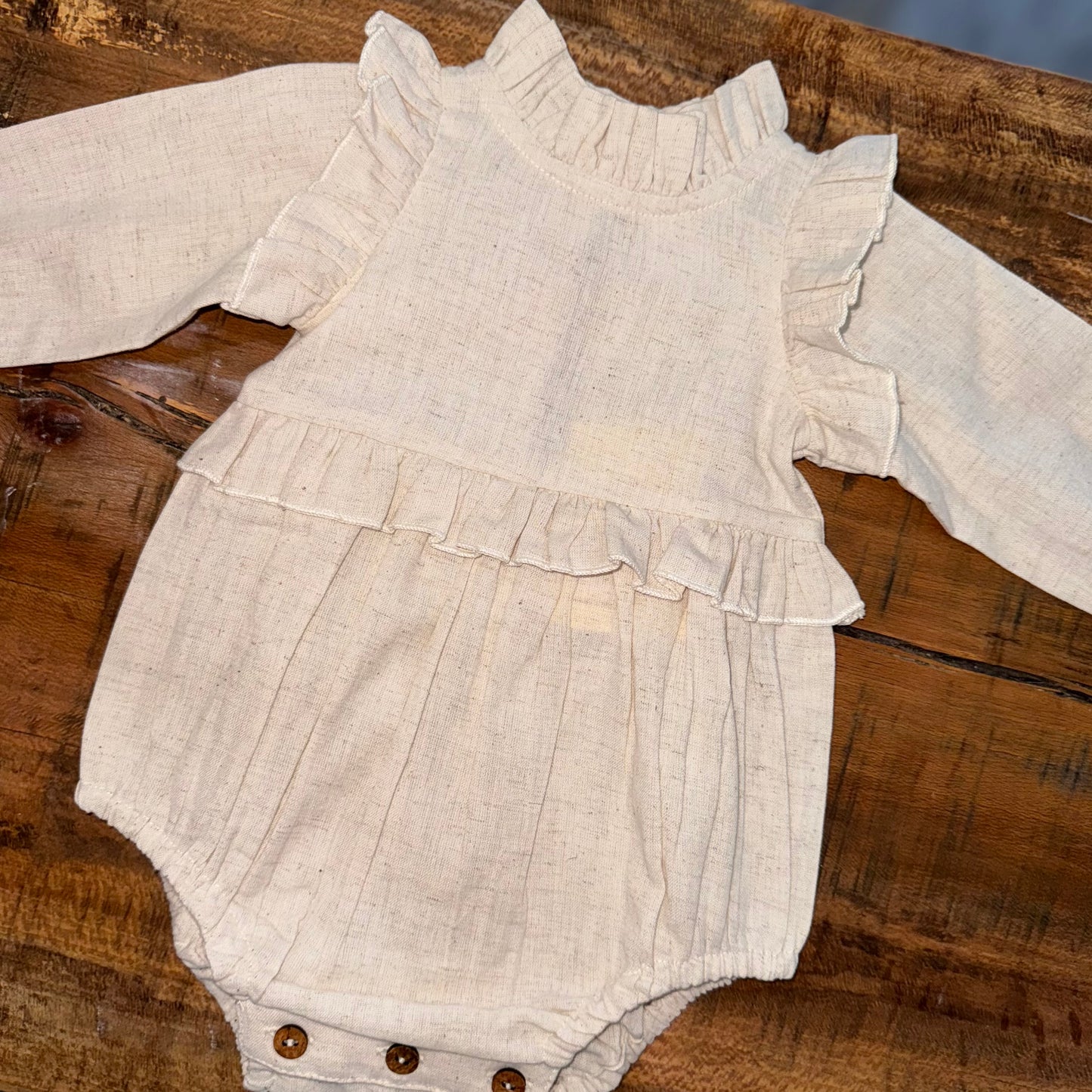 Full-Sleeves Ruffles Baby Romper