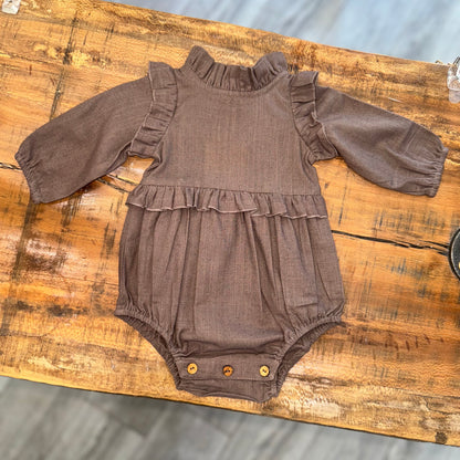 Full-Sleeves Ruffles Baby Romper