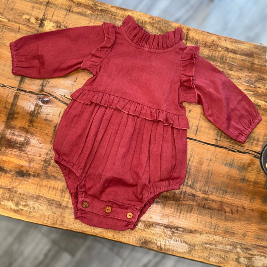 Full-Sleeves Ruffles Baby Romper