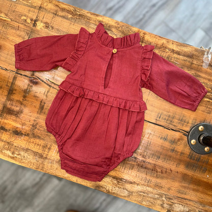 Full-Sleeves Ruffles Baby Romper