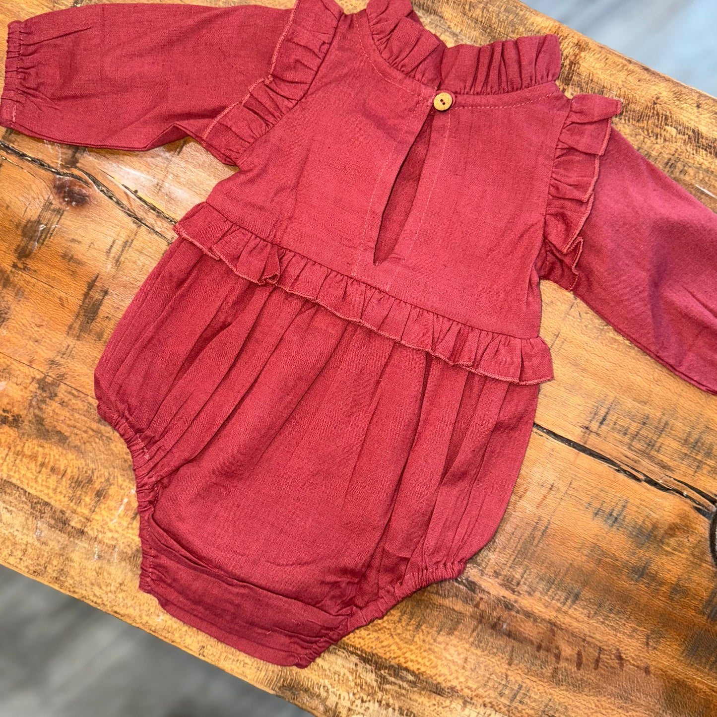 Full-Sleeves Ruffles Baby Romper