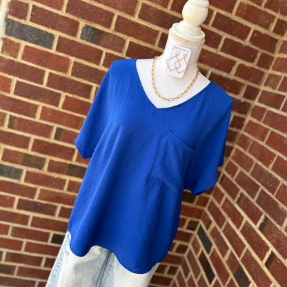 V-Neck Dolman Pocket Top