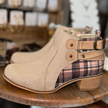 Plaid Style Bootie