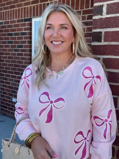 Sequin Bows Sweatshirt